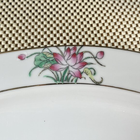 Porcelain Oval Serving Dish Lotus Inn Restaurant Ware by Y.T Yuet Tung Hong Kong - Picture 2 of 12